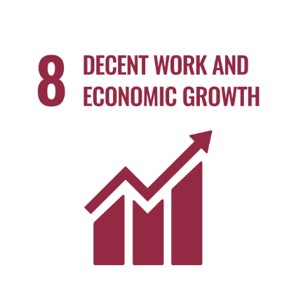 UNICEF Sustainable Development Goals logo - Number 8 - Decent Work and Economic Growth