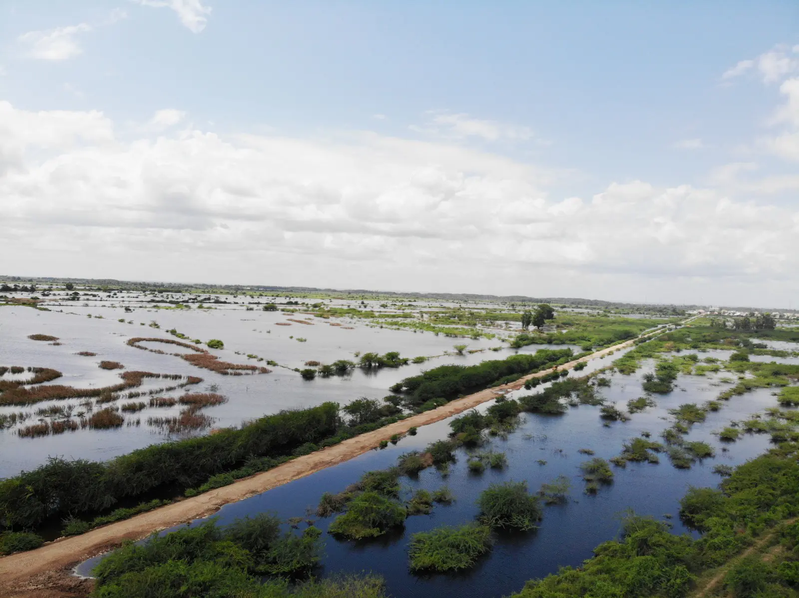 Flooded farm fields in Kenya