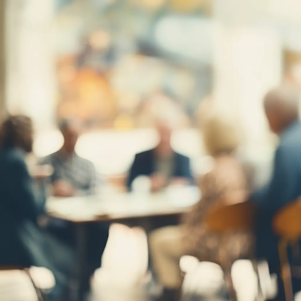 picture of people sitting around a table having a discussion