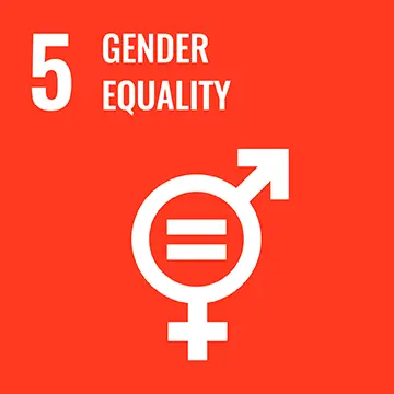 United Nation SDG logo Number five: Gender equality