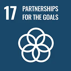 United Nation SDG logo Number seventeen: Partnership for the goals