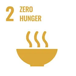 United Nation SDG logo Number one: Zero hunger