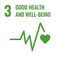 United Nation SDG logo Number three: Good health and well-being