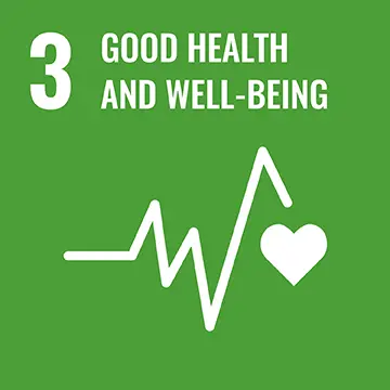 United Nation SDG logo Number three: Good health and well-being