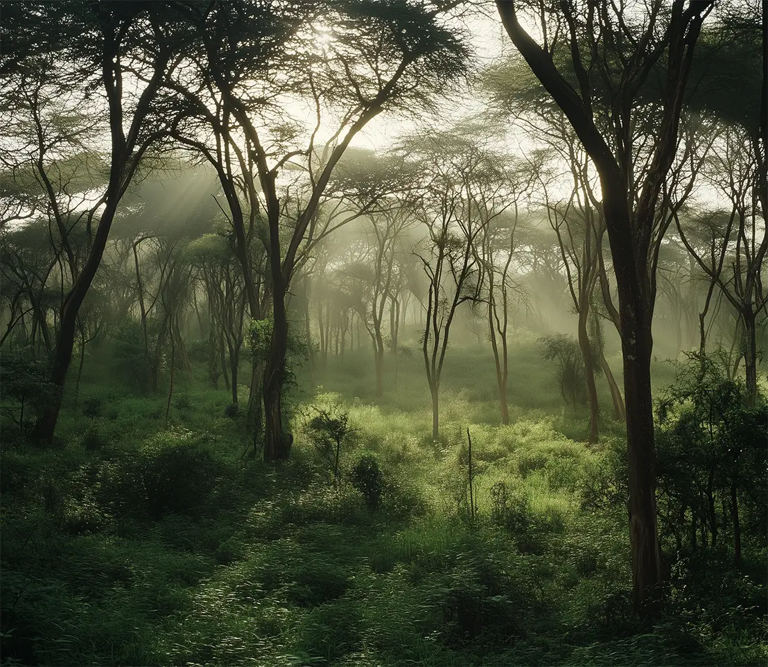 A forest in Kenya showing full biodiversity