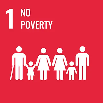 Unicef SDG logo Number 1- No Poverty