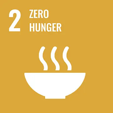 United Nation SDG logo Number one: Zero hunger